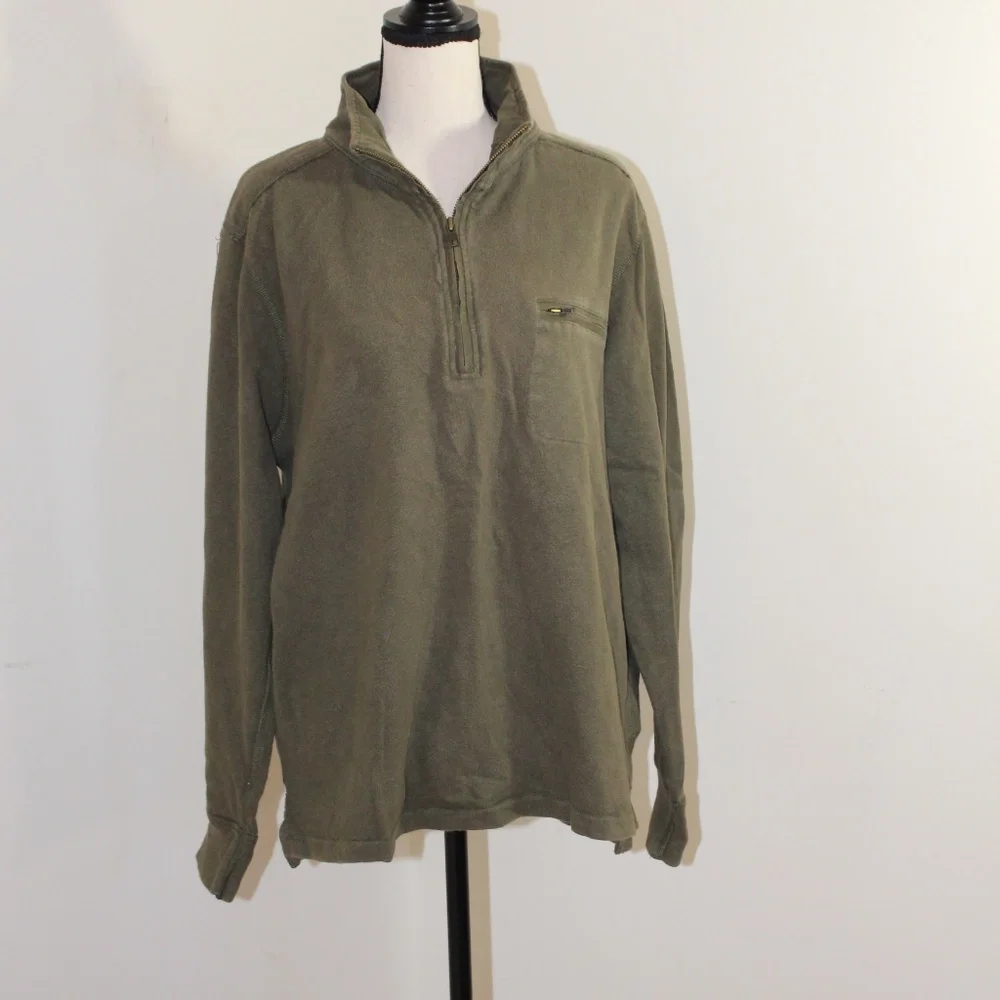 J.Crew, quarter zip long sleeve long light weight sweater - shirt 100% cotton